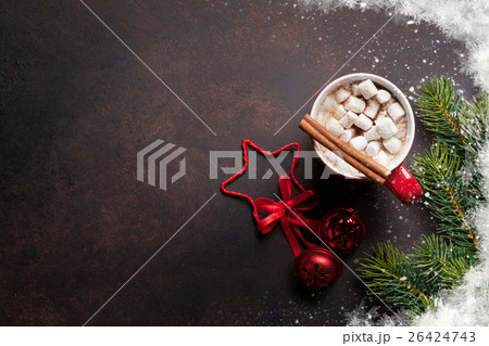 Christmas background with hot chocolate 26424743