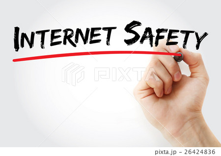 Hand writing Internet safety with marker Hand writing Internet safety with marker 26424836