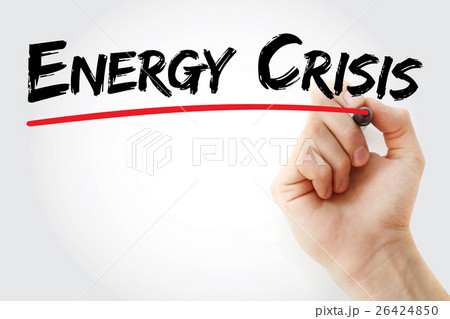 Hand writing Energy crisis with marker Hand writing Energy crisis with marker 26424850