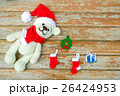 crochet teddy bear in a red Christmas hat. 26424953