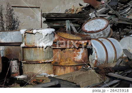 Group of barrels with toxic waste Group of barrels with toxic waste 26425918
