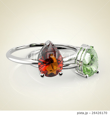 Diamond Rings on a light background. 3D rendering Diamond Rings on a light background. 3D rendering 26426170
