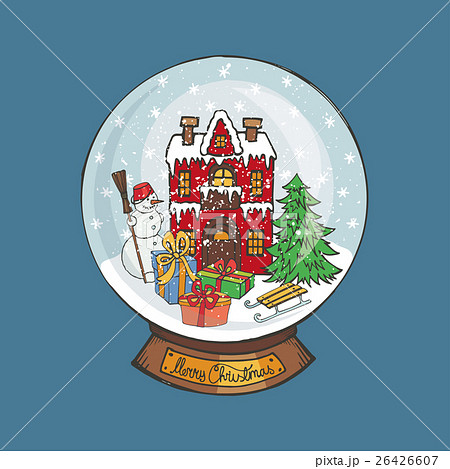 Christmas Snow globe.Doodle town Christmas Snow globe.Doodle town 26426607