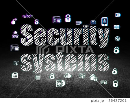 Safety concept: Security Systems in grunge dark 26427201