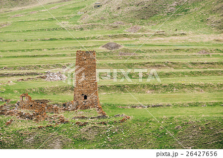 Ancient Old Stone Watchtower On Mountain 26427656