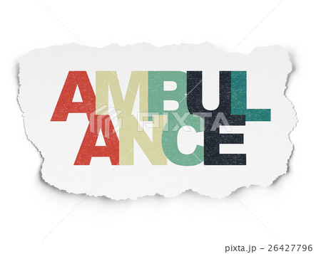 Medicine concept: Ambulance on Torn Paper 26427796