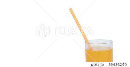 Glass of orange juice on white background 26428240