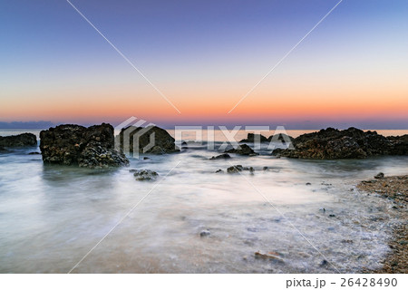 日の出、海、風景、沖縄。 日の出、海、風景、沖縄。 26428490