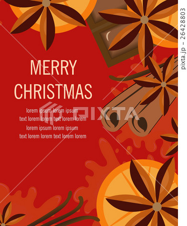 Christmas background with orange and spices. Xmas 26428803