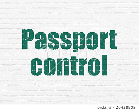 Travel concept: Passport Control on wall 26428908