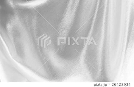 Shiny silver white grey gray silk fabric 26428934