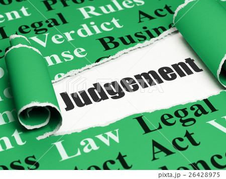 Law concept: black text Judgement under the piece 26428975