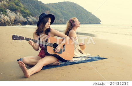 Beach Summer Holiday Vacation Traveling Relaxation Concept Beach Summer Holiday Vacation Traveling Relaxation Concept 26433255