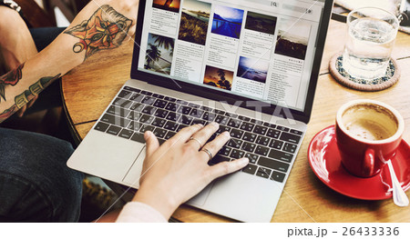Person Browsing Internet On Laptop Concept Person Browsing Internet On Laptop Concept 26433336