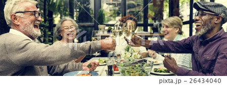 Group of Senior Retirement Meet up Happiness Concept 26434040