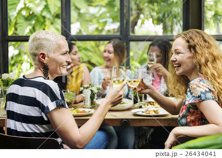 Woman Communication Dinner Together Concept 26434041