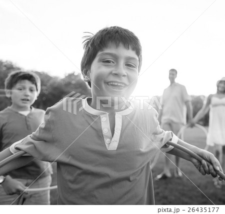 Hula Hoop Enjoying Cheerful Outdoors Leisure Concept Hula Hoop Enjoying Cheerful Outdoors Leisure Concept 26435177