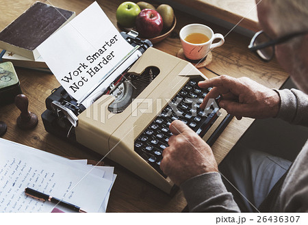 Journalism Working Typewriting Workspace Concept 26436307