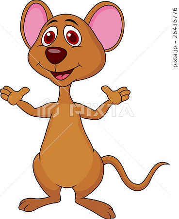 Cute mouse cartoon waving hand 26436776