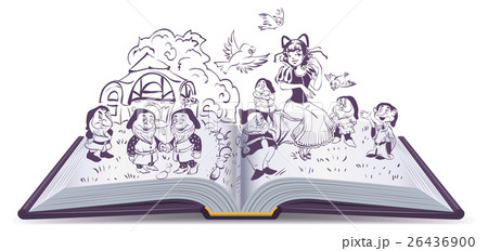 Open book illustration. Fairy tale Snow White and 26436900