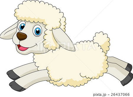 Cute sheep jumping 26437066