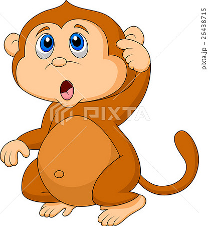 Monkey cartoon thinking Monkey cartoon thinking 26438715