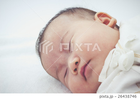 Closeup cute sleeping baby. Adorable baby girl 26438746