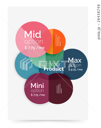 Transparent paper circles with option text 26438749