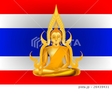 vector buddha on thailand flag background vector buddha on thailand flag background 26439431