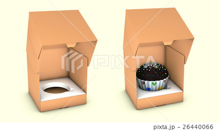 3d Illustration of Short Square Cardboard Cake 3d Illustration of Short Square Cardboard Cake 26440066
