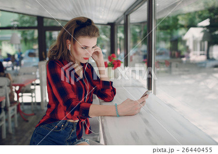 pin-up girl on the street 26440455