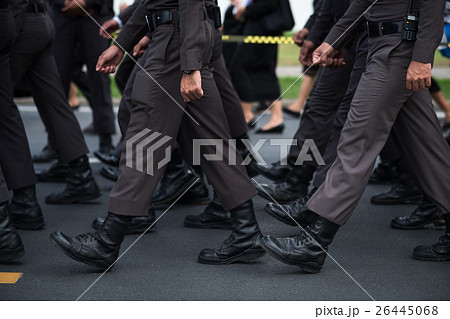 Police walking to show respect of King Bhumibol  26445068