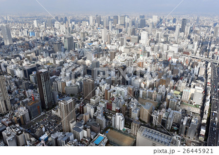 大阪市街を空撮 26445921