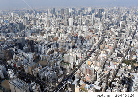 大阪市街を空撮 26445924
