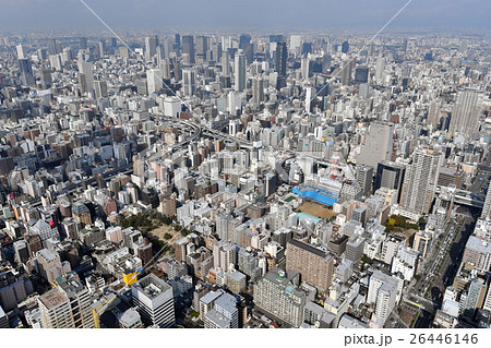 大阪市街を空撮 26446146
