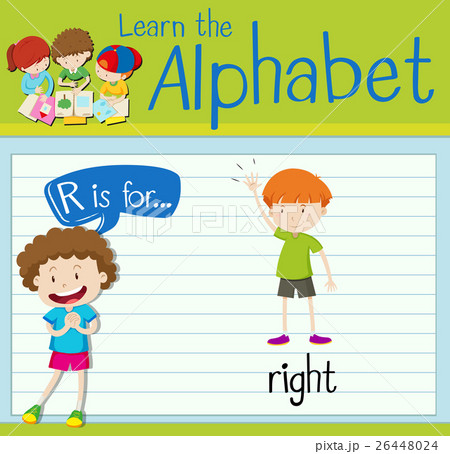 Flashcard letter R is for right 26448024