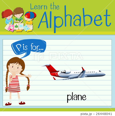 Flashcard letter P is for plane 26448041