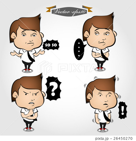 business man cartoon character emotion set 26450270