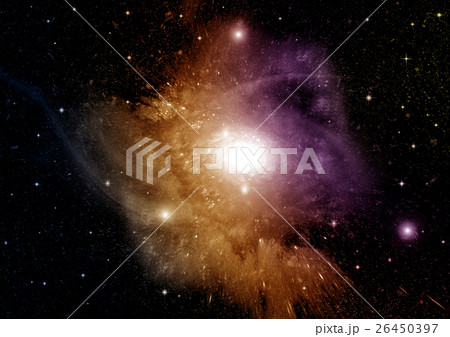 Stars, dust and gas nebula in a far galaxy 26450397