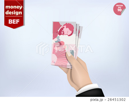 Belgian franc money paper on hand 26451302