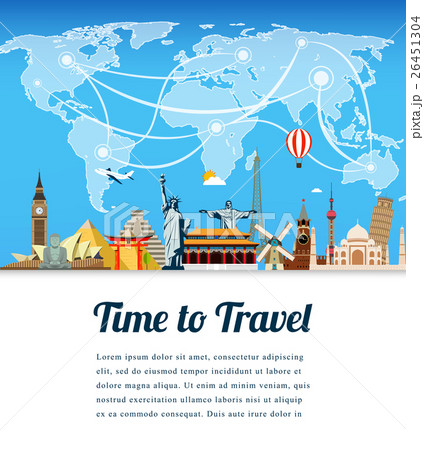 Travel composition with famous world landmarks 26451304