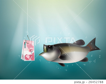 Belgian franc money paper on fish hook 26452788
