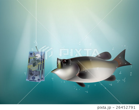 brunei dollars money paper on fish hook 26452791