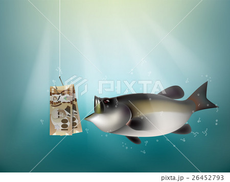 canada dollars money paper on fish hook 26452793