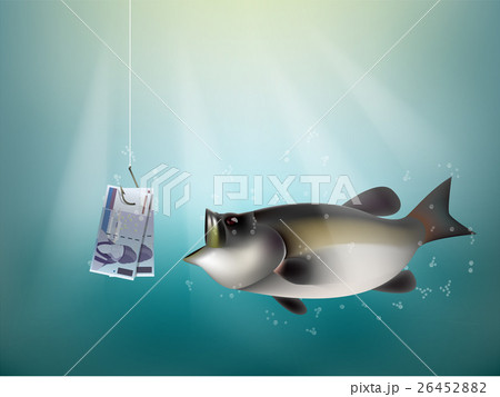 north korean won money paper on fish hook 26452882