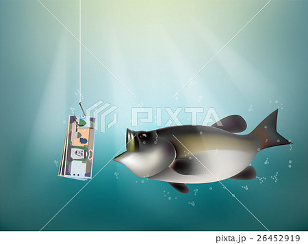 Saudi riyal paper on fish hook 26452919