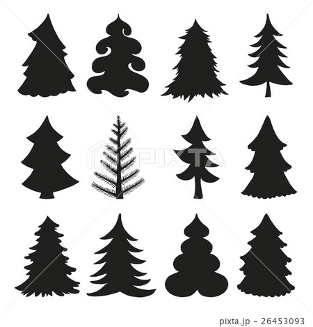 Christmas tree silhouettes.Black Christmas tree silhouettes.Black 26453093