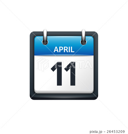 April 11. Calendar icon.Vector illustration,flat April 11. Calendar icon.Vector illustration,flat 26453209