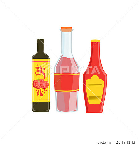Set Of Three Industrial Sauces In Plastic Bottles Set Of Three Industrial Sauces In Plastic Bottles 26454143
