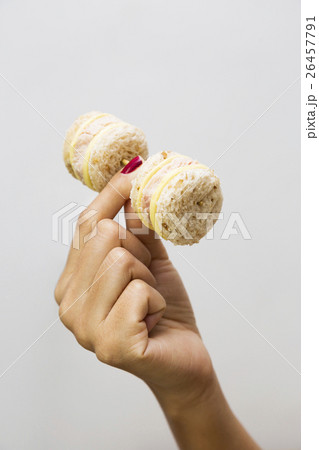 Weight control concept-Hand lifting mini sandwich Weight control concept-Hand lifting mini sandwich 26457791